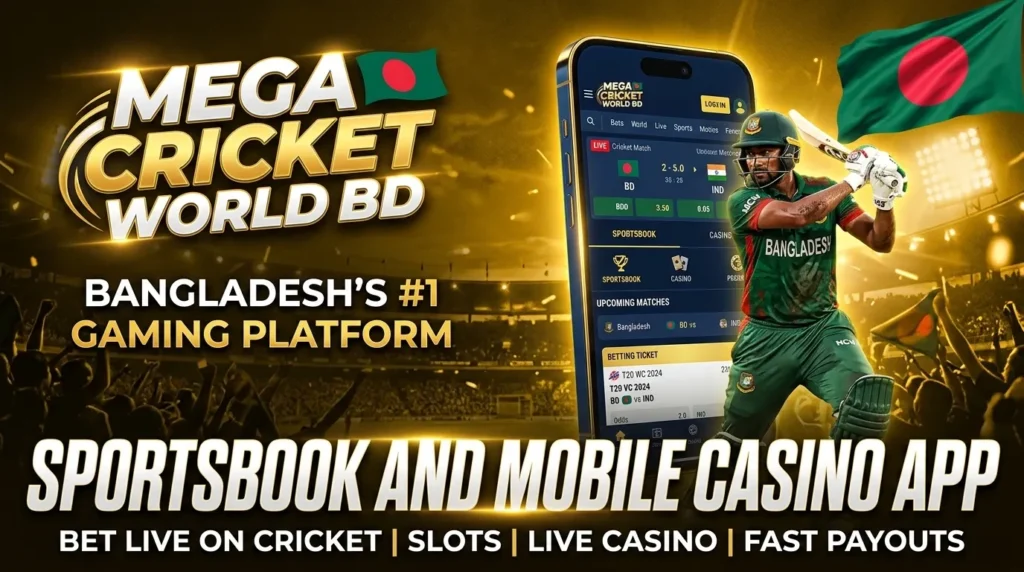 Place your bets on the Mega Cricket World mobile app in Bangladesh